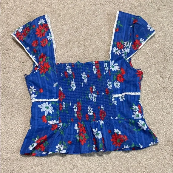 Free People Call Me Baby Blouse in Blue Quartz - Picture 6 of 6